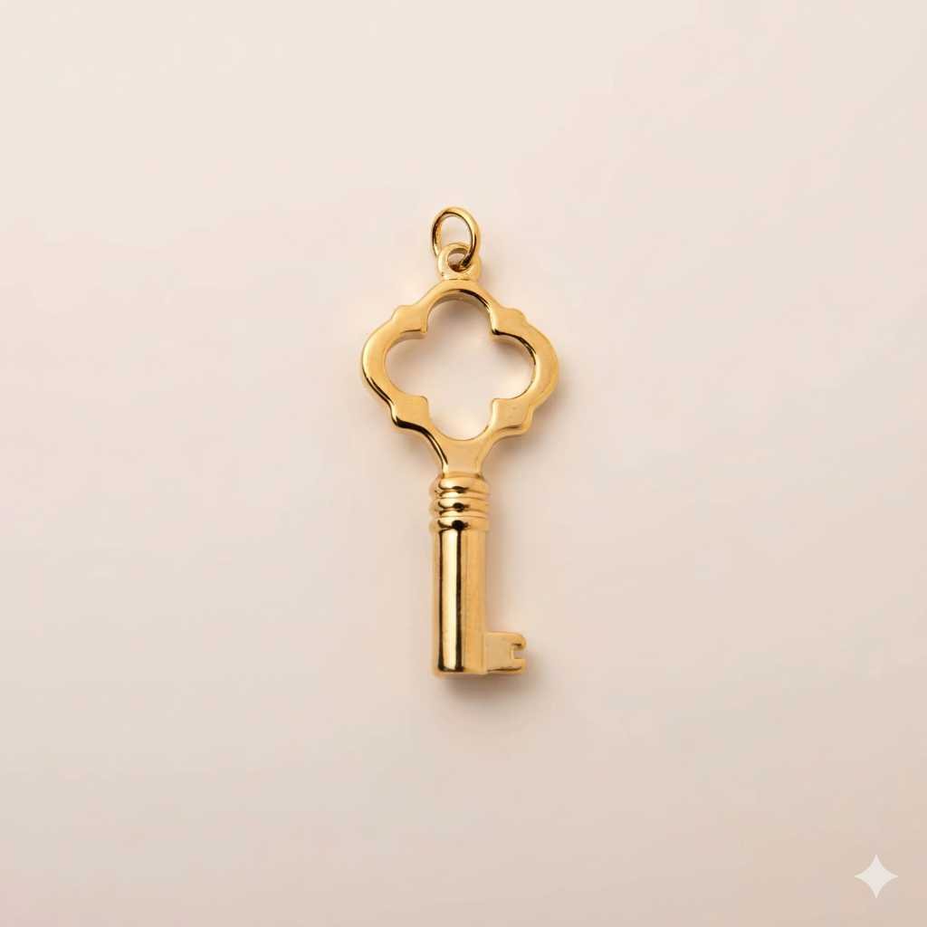 Charm clef dorée